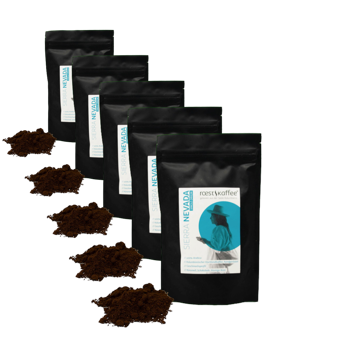 Roestkaffee Sierra Nevada Single Origin Moulu Piston French Press- 250 G - Pack 5 × Moulu French press Pochette 250 g