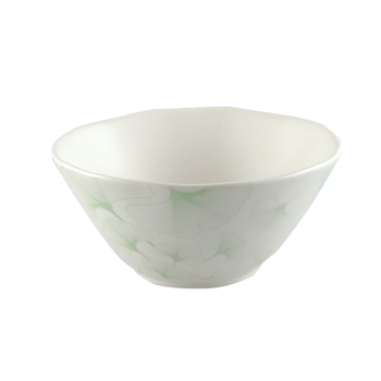 Weiße Schale im Ginko-Design 16 cm - 6er-Set - 