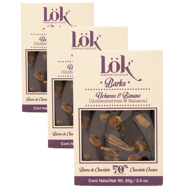 Cioccolato fondente 70 %: physalis e banana by LÖK FOODS