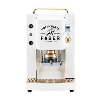 FABER Kaffeepadmaschine - Pro Deluxe Pure White vermessingt 1,3 l - ESE (44mm) kompatibel