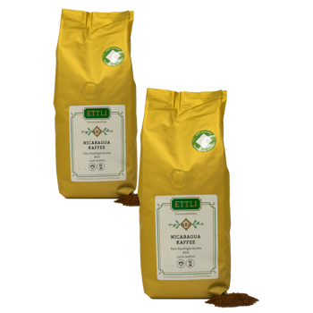 Gemahlener Kaffee - Nicaragua Mischung - 500g - Pack 2 × Mahlgrad Filter Beutel 500 g