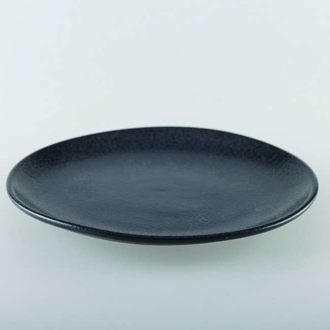 Secondo immagine del prodotto Set di 6 piatti in porcellana nera opaca con schegge 27cm by Aulica