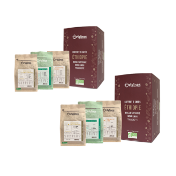 Origines Tea&CoffeeCoffret De Cafe Moulu Ethiopie 3X250G 3 -s - Pack 2 × 3 Pochettes