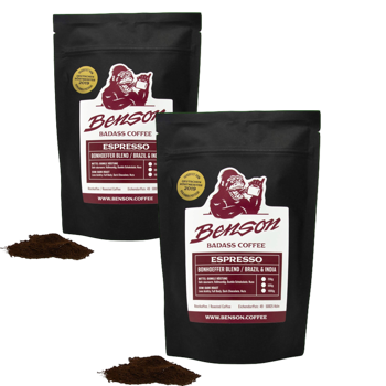 Kaffeepulver - Bonhoeffer Blend, Espresso - 250g - Pack 2 × Mahlgrad Moka Beutel 250 g