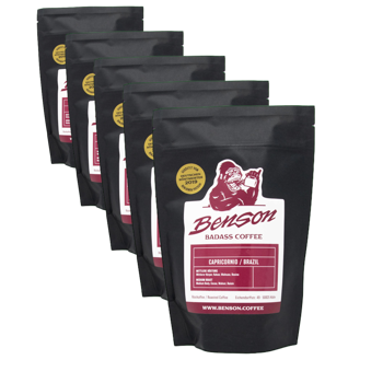 Cafè En Grain Benson - Capricornio, Espresso - 250G - Pack 5 × Grains Pochette 250 g