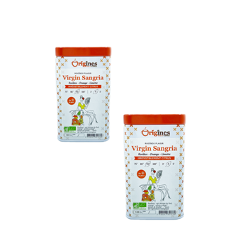 Origines Tea&Coffee Virgin Sangria En - 500G - 100 G - Pack 2 × Boîte métal 100 g