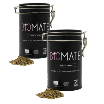 Biomaté Rose De Damas Vrac En - 150 G - Pack 2 × Boîte métal 150 g