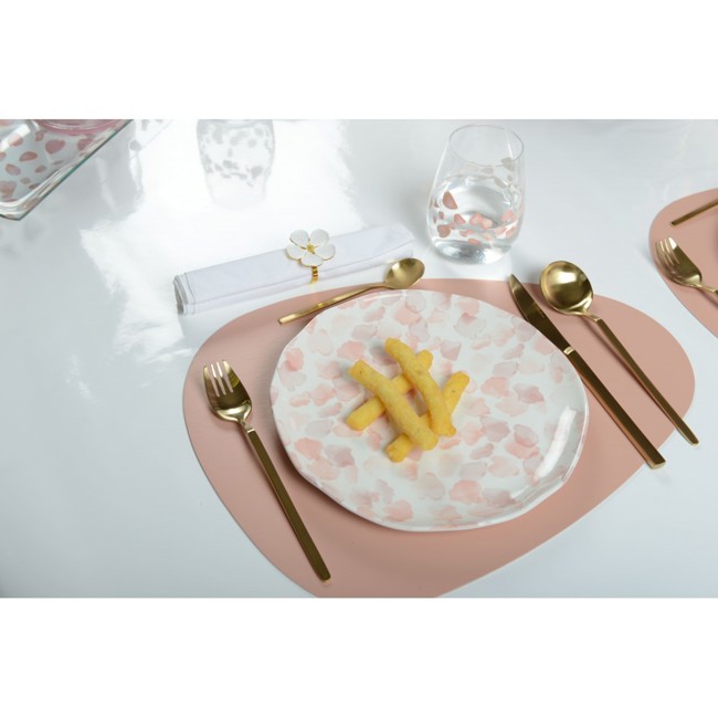 Secondo immagine del prodotto Piatto da dessert design petali di rosa 25 cm - set di 6 by Aulica