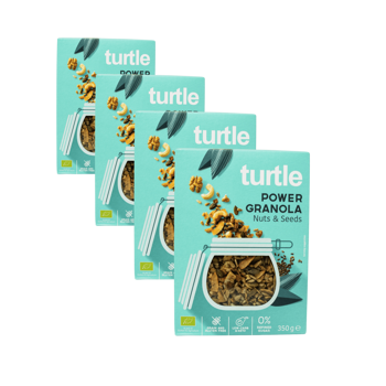 Turtle Power Granola Bio Noix Graines Boite En Carton 350 G - Pack 4 × Boîte en carton 350 g