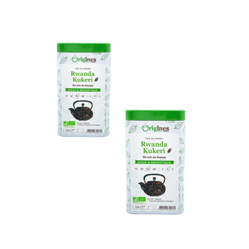 Origines Tea&Coffee The Noir Bio En - Rwanda Kukeri 100G - 100 G - Pack 2 × Boîte métal 100 g