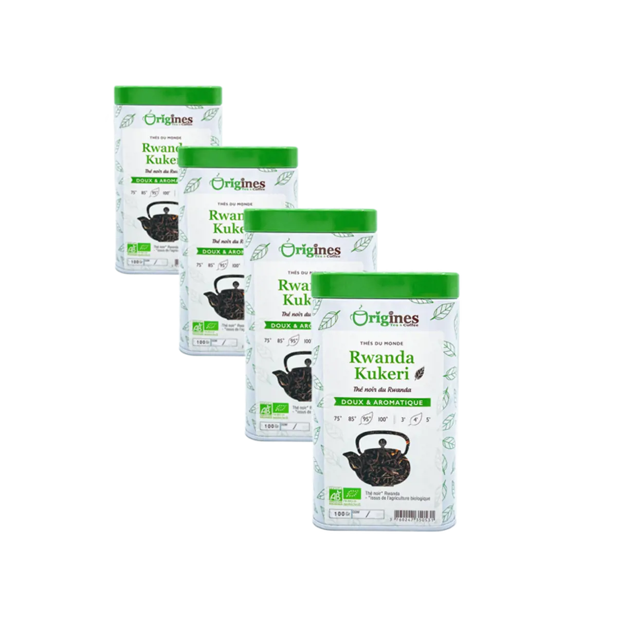 Tè Nero Bio in scatola di metallo - Rwanda Kukeri - 100g by Origines Tea&Coffee