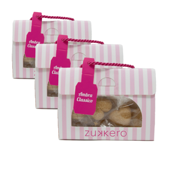 Zollette cuore con zucchero caramellato box 60 gr - Pack 3 × Scatola di cartone 60 g