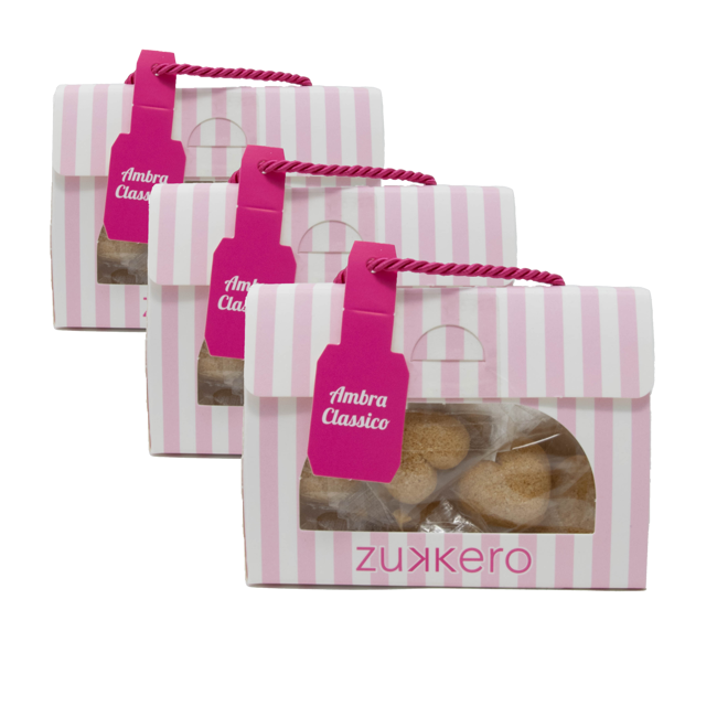 Zollette cuore con zucchero caramellato box 60 gr by Zukkero