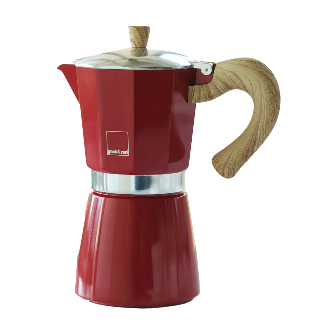 Caffettiera 6 tazze Bialetti red rosso in alluminio stile Bialetti