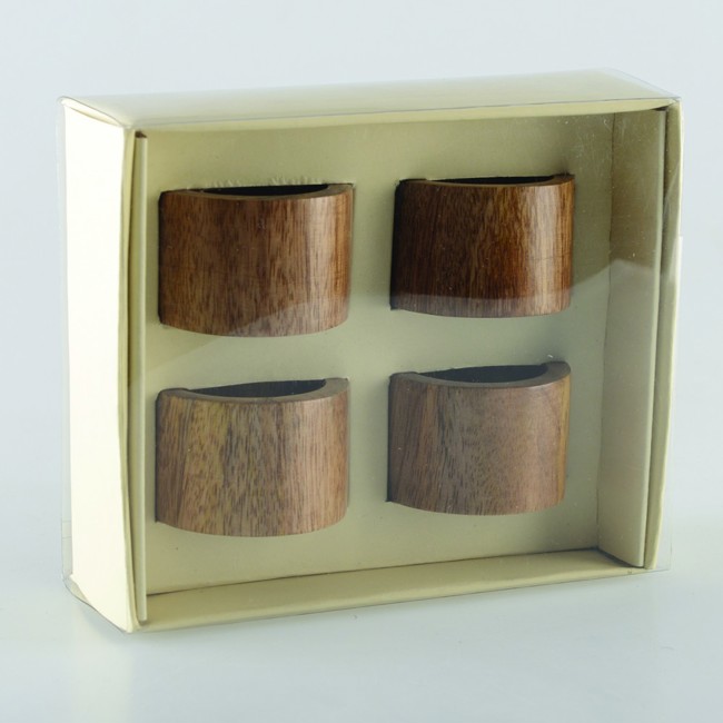 Zweiter Produktbild Serviettenringen aus Holz - 4er-Set by Aulica