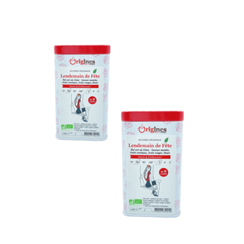 Origines Tea&Coffee The Vert Bio En - Lendemain De Fete Chine 100G - 100 G - Pack 2 × Boîte métal 100 g
