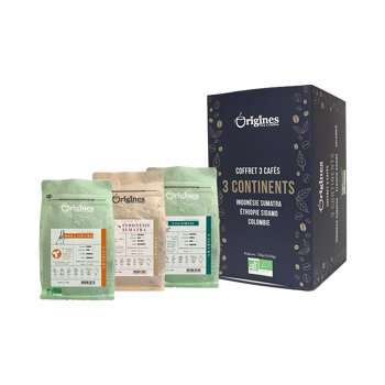 Origines Tea&CoffeeCoffret De Cafe Moulu 3 Continents 3X250G 3 -s - 3 Pochettes