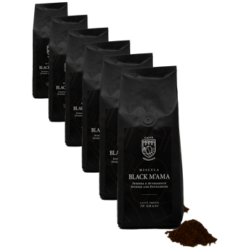 Caffè macinato - Black M'ama Caffè - 250 g - Pack 6 × Macinatura Moka Bustina 250 g