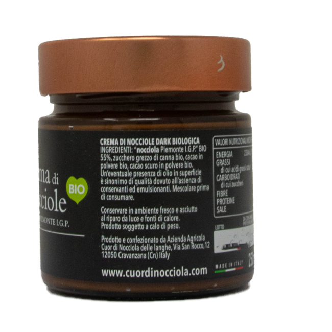 Secondo immagine del prodotto Crema di Nocciole DARK 250 g by Cuor di Nocciola delle Langhe