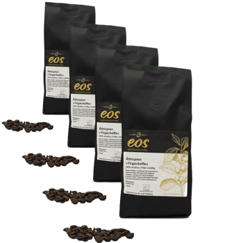 Cafe En Grain EOS Kaffeerösterei Ethiopie Yirgacheffe 500 G - Pack 4 × Grains Pochette 500 g