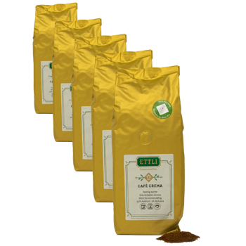 Caffè macinato  - Cafè Crema - 250g - Pack 5 × Macinatura Espresso Bustina 250 g