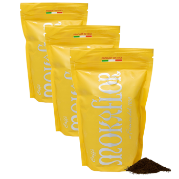 Miscela Oro 80/20 - Caffè macinato 500 g - Pack 3 × Macinatura Espresso Bustina 500 g