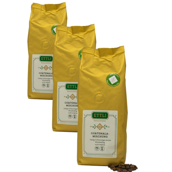Kaffeebohnen - Guatemala Mischung - 250g - Pack 3 × Bohnen Beutel 250 g