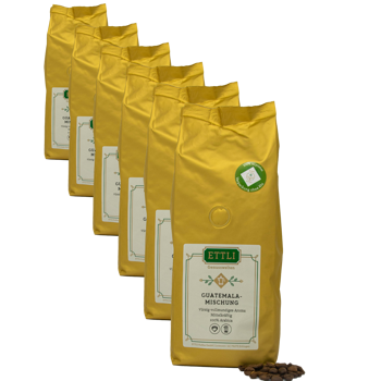 ETTLI Kaffee Café En Grains - Mélange Guatemala - 250G - Pack 6 × Grains Pochette 250 g
