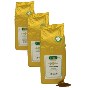 Ettli Kaffee Cafe Moulu Cafe Crema 500G Moulu Filtre - 500 G - Pack 3 × Moulu Filtre Pochette 500 g