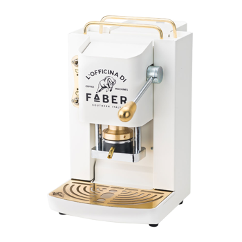 FABER Macchina da Caffè a cialde - Pro Deluxe Pure White Ottonato 1,3 l - compatibile ESE (44mm)