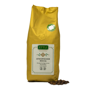 Kaffeebohnen - Äthiopischer Mocca - 1kg - Bohnen Beutel 1 kg