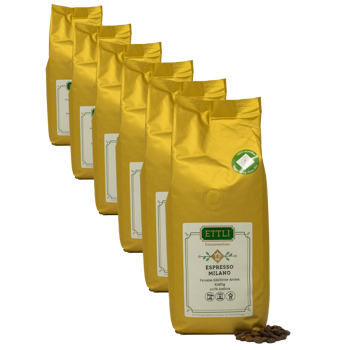 Caffè in grani - Espresso Milano - 250g - Pack 6 × Chicchi Bustina 250 g