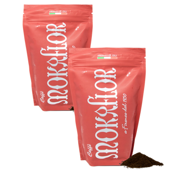 Miscela Rossa 60/40 - Caffè macinato 1 kg - Pack 2 × Macinatura Moka Bustina 1 kg