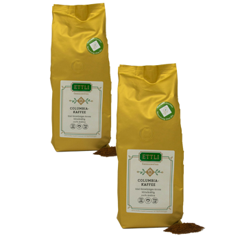 Gemahlener Kaffee - Colombia-Kaffee - 500g - Pack 2 × Mahlgrad Moka Beutel 500 g