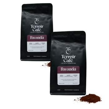 Terroir Cafe Terroir Cafe Rwanda Titus 1Kg Moulu Moka - 1 Kg - Pack 2 × Moulu Moka Pochette 1 kg