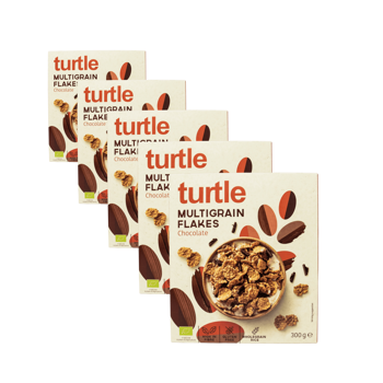 Turtle Cereales Multigrains Chocolat Noir Bio Boite En Carton 300 G - Pack 5 × Boîte en carton 300 g