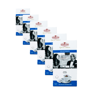 Serrani Dosettes Decaffeinato X18 18 Dosettes Compatible Nespresso - Pack 6 × 18 Dosettes compatible Nespresso®
