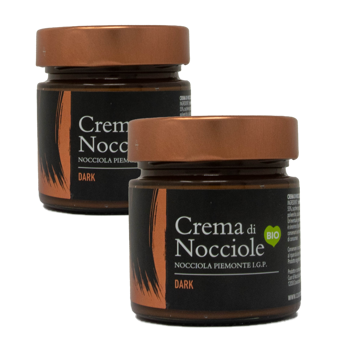 Crema di Nocciole DARK 250 g - Pack 2 × Barattolo di vetro 250 g