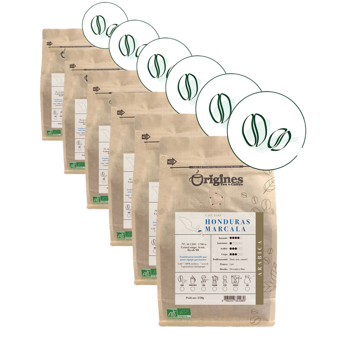 Kaffeebohnen - Honduras marcala - 250g - Pack 6 × Bohnen Beutel 250 g
