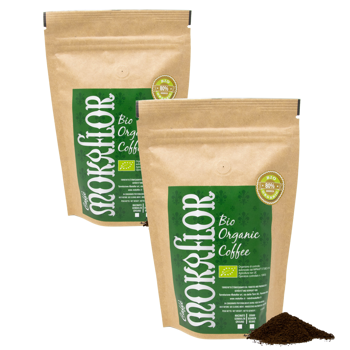 Miscela 80/20 Bio - Caffè macinato 250 g - Pack 2 × Macinatura Moka Bustina 250 g