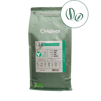 Origines Tea&Coffee Cafè En Grains - Moka D'Abyssinie - 1Kg - Grains Pochette 1 kg
