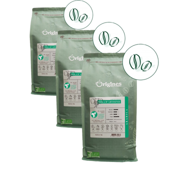 Caffè in grani - Moka d'Abyssinie - 1kg - Pack 3 × Chicchi Bustina 1 kg