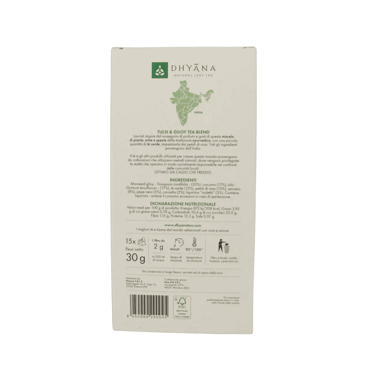 Zweiter Produktbild Tulsi & Giloy Teemischung x15 Teebeutel by Dhyana