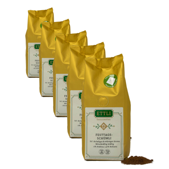 Caffè macinato - Festive Schümli - 250g - Pack 5 × Macinatura Espresso Bustina 250 g