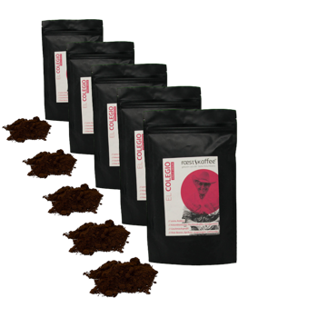 Roestkaffee El Colegio Single Origin Moulu Piston French Press- 250 G - Pack 5 × Moulu French press Pochette 250 g