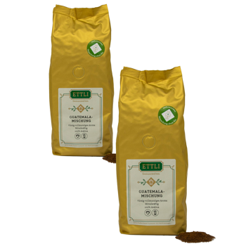 Ettli Kaffee Melange Guatemala Moulu Espresso - 1 Kg - Pack 2 × Moulu Espresso Pochette 1 kg