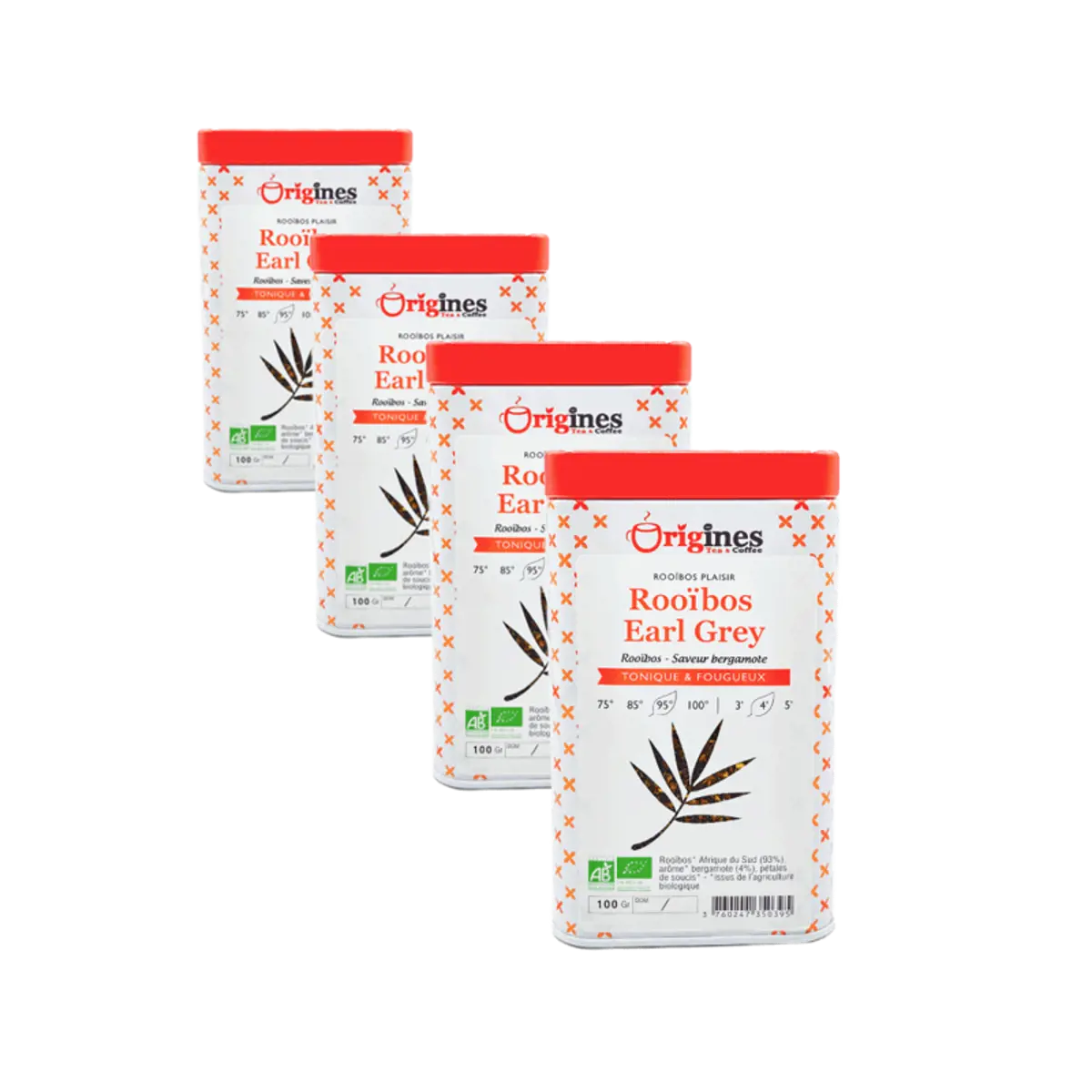 Rooïbos Earl Grey en Boîte Métal - Afrique du Sud - 100g by Origines Tea&Coffee