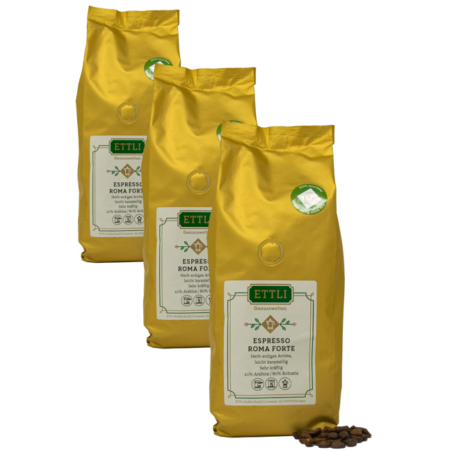 ETTLI Kaffee Café En Grains - Espresso Roma Forte - 500G by ETTLI Kaffee