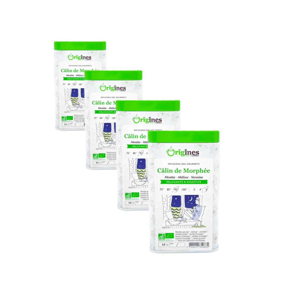 Infusion Bio Câlin de Morphée Metall-Box - 80g by Origines Tea&Coffee