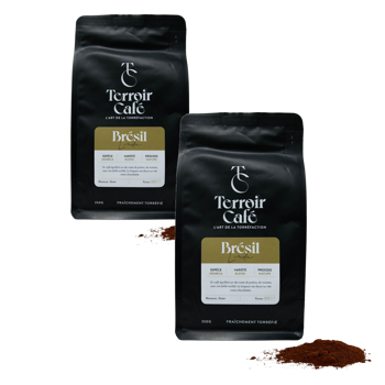 Gemahlener Kaffee - Brasilien, Linda 1kg - Pack 2 × Mahlgrad Moka Beutel 1 kg